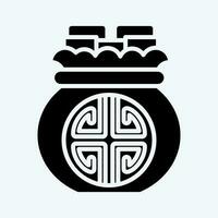 Symbol Geld Tasche. verbunden zu Chinesisch Neu Jahr Symbol. Glyphe Stil. einfach Design editierbar vektor