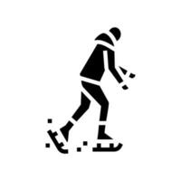 is skridskoåkning vinter- säsong glyf ikon vektor illustration