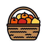 Apfel pflücken Herbst Jahreszeit Farbe Symbol Vektor Illustration