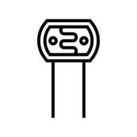 Fotowiderstand elektronisch Komponente Linie Symbol Vektor Illustration