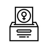 Frauen Abstimmung Feminismus Frau Linie Symbol Vektor Illustration