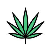 Cannabis Blatt Gras Hanf Farbe Symbol Vektor Illustration