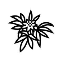 cannabis ört växt linje ikon vektor illustration