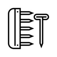 Blockierung Stifte Stricken wolle Linie Symbol Vektor Illustration
