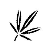 Cannabis Pflanze Blatt Gras Glyphe Symbol Vektor Illustration