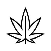 Cannabis Pflanze Gras Hanf Linie Symbol Vektor Illustration