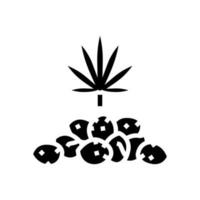 Cannabis Saat Glyphe Symbol Vektor Illustration