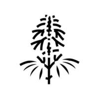 Cannabis Pflanze Kraut Glyphe Symbol Vektor Illustration