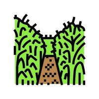 majs labyrint höst säsong Färg ikon vektor illustration