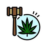 legalisieren Cannabis Farbe Symbol Vektor Illustration
