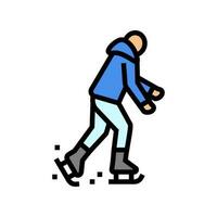 Eis Skaten Winter Jahreszeit Farbe Symbol Vektor Illustration