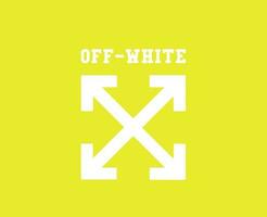 off-white symbol logotyp med namn vit kläder design ikon abstrakt vektor illustration med gul bakgrund