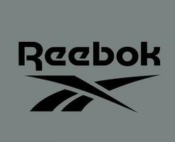 reebok logotyp svart symbol kläder design ikon abstrakt vektor illustration med grå bakgrund