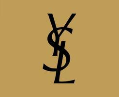 ysl Marke Logo schwarz Symbol yves Heilige Laurent Kleider Design Symbol abstrakt Vektor Illustration mit braun Hintergrund