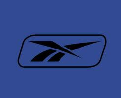 reebok Marke Logo Design schwarz Symbol Symbol abstrakt Vektor Illustration mit Blau Hintergrund