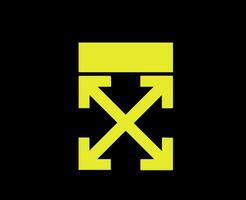off-white symbol gul logotyp kläder design ikon abstrakt vektor illustration med svart bakgrund