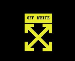 off-white symbol logotyp med namn vit kläder design ikon abstrakt vektor illustration med gul bakgrund