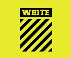 off-white symbol kläder logotyp svart design ikon abstrakt vektor illustration med gul bakgrund