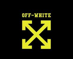off-white symbol logotyp med namn vit kläder design ikon abstrakt vektor illustration med gul bakgrund