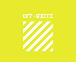 off-white symbol med namn vit logotyp kläder design ikon abstrakt vektor illustration med gul bakgrund