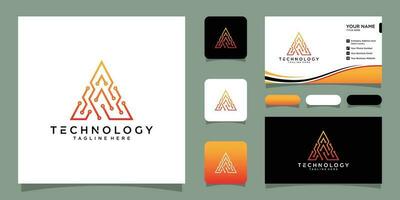 brev en logotyp design mall teknologi, elektronik, digital med företag kort design premie vektor