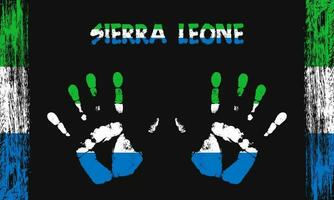 vektor flagga av sierra leone med en handflatan