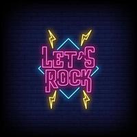 låter rock neon skyltar stil text vektor