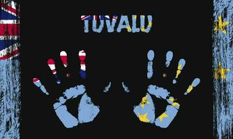 vektor flagga av tuvalu med en handflatan