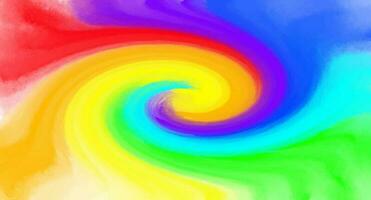 Regenbogen Aquarell Spiral- Hintergrund vektor