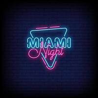 Miami natt neonskyltar stil text vektor