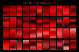 rot metallisch Steigungen. Prämie rot Farbfelder Sammlung eben Vektor