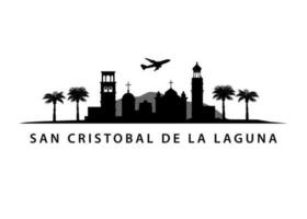 san cristobal de la Lagune Stadtbild Tenerife Horizont Stadt auf tropisch Spanisch Insel vektor