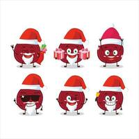 Santa claus Emoticons mit Scheibe von Zuckerrüben Wurzel Karikatur Charakter vektor