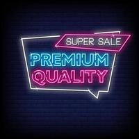 Premium-Qualität Neonschilder Stil Textvektor vektor