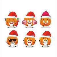 Santa claus Emoticons mit Orange Kürbis Karikatur Charakter vektor
