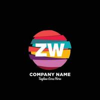 zw första logotyp med färgrik mall vektor. vektor