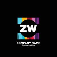 zw första logotyp med färgrik mall vektor. vektor