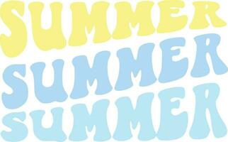 Sommer- Sommer- Sommer- groovig Farbe Text Vektor Illustration