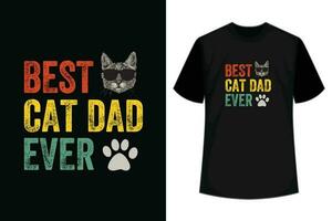 bäst katt pappa någonsin retro årgång fars dag gåva t-shirt design vektor