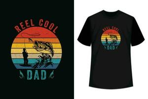 Spule cool Papa T-Shirt Angeln Vati Vaters Tag T-Shirt Design vektor