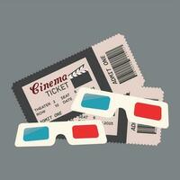 Film Tickets und 3d Brille Symbol Vektor Illustration Symbol