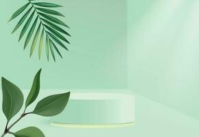 abstrakt grön plattform podium - 3d kosmetisk produkt presentation vektor