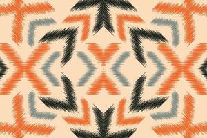 ethnisch Ikat Stoff Muster geometrisch Stil.afrikanisch Ikat Stickerei ethnisch orientalisch Muster braun Sahne Hintergrund. abstrakt,vektor,illustration.für Textur, Kleidung, Schal, Dekoration, Teppich, Seide. vektor