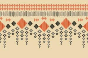 ethnisch Ikat Stoff Muster geometrisch Stil.afrikanisch Ikat Stickerei ethnisch orientalisch Muster braun Sahne Hintergrund. abstrakt,vektor,illustration.für Textur, Kleidung, Schal, Dekoration, Teppich, Seide. vektor