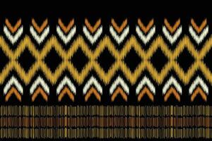 ethnisch Ikat Stoff Muster geometrisch Stil.afrikanisch Ikat Stickerei ethnisch orientalisch Muster schwarz Hintergrund. abstrakt,vektor,illustration.für Textur, Kleidung, Schal, Dekoration, Teppich, Seide. vektor