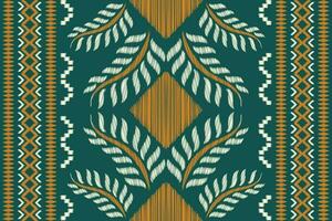 ethnisch Ikat Stoff Muster geometrisch Stil.afrikanisch Ikat Stickerei ethnisch orientalisch Muster Grün Hintergrund. abstrakt,vektor,illustration.für Textur, Kleidung, Schal, Dekoration, Teppich, Seide. vektor