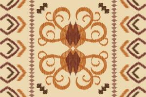 etnisk ikat tyg mönster geometrisk stil.afrikansk ikat broderi etnisk orientalisk mönster brun grädde bakgrund. abstrakt, vektor, illustration.för textur, kläder, scarf, dekoration, matta, siden. vektor