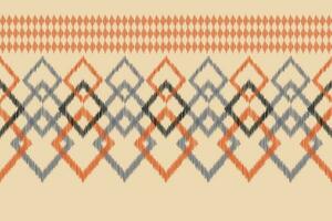 etnisk ikat tyg mönster geometrisk stil.afrikansk ikat broderi etnisk orientalisk mönster brun grädde bakgrund. abstrakt, vektor, illustration.för textur, kläder, scarf, dekoration, matta, siden. vektor