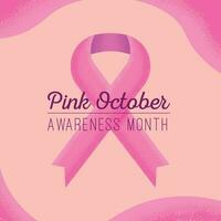 oktober reste sig bröst cancer band vektor