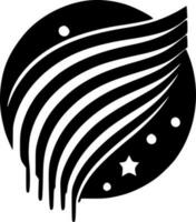 patriotisk - svart och vit isolerat ikon - vektor illustration